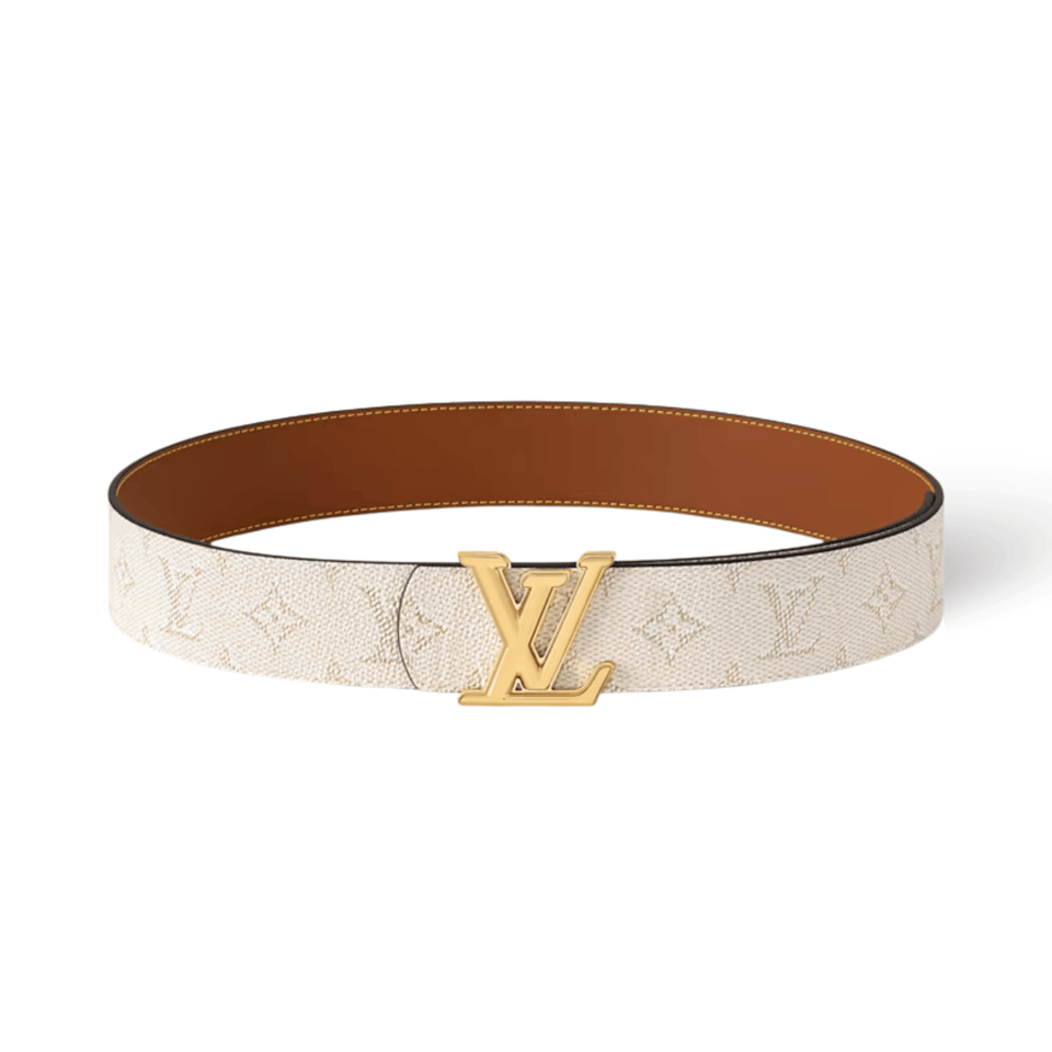 Louis Vuitton LV Beige Gold Dimension 40mm Reversible Men Belt M4154Q view 2