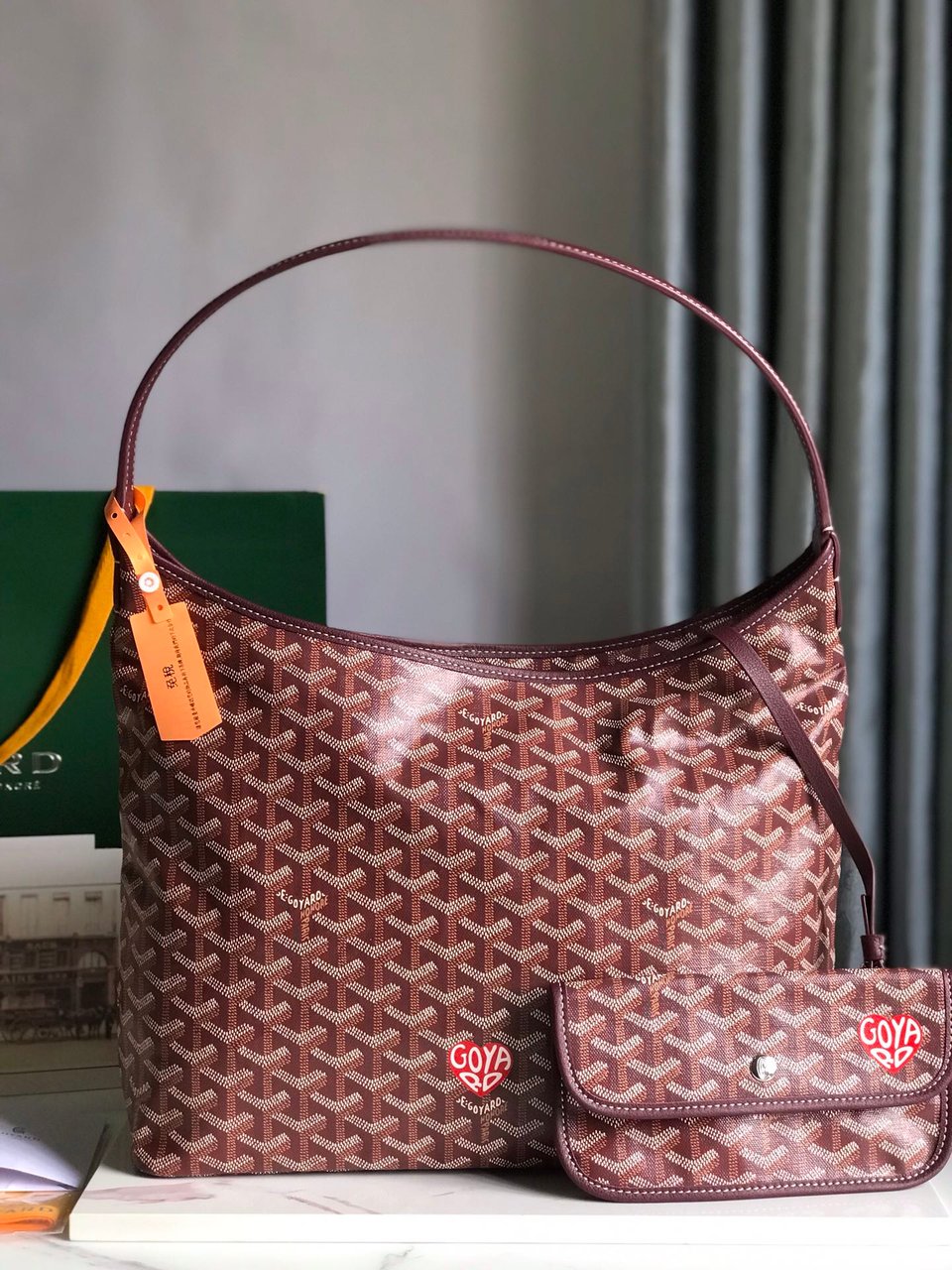 Goyard Hobo Boheme 42Cm Red Canvas