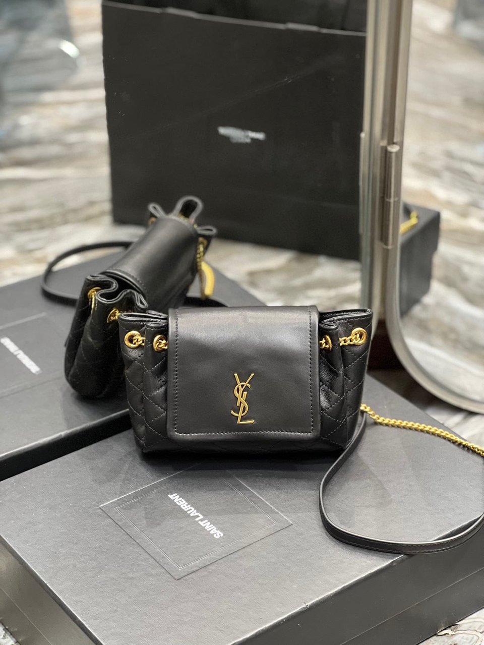 Saint Laurent Mini Nolita In Black 18Cm view 9