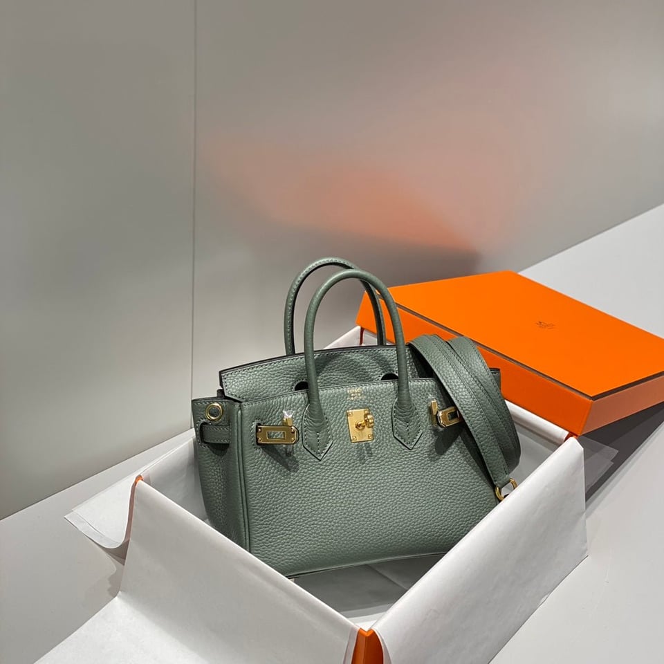Hermes Birkin 20Cm Vert Amande Togo Leather Gold Hardware view 6