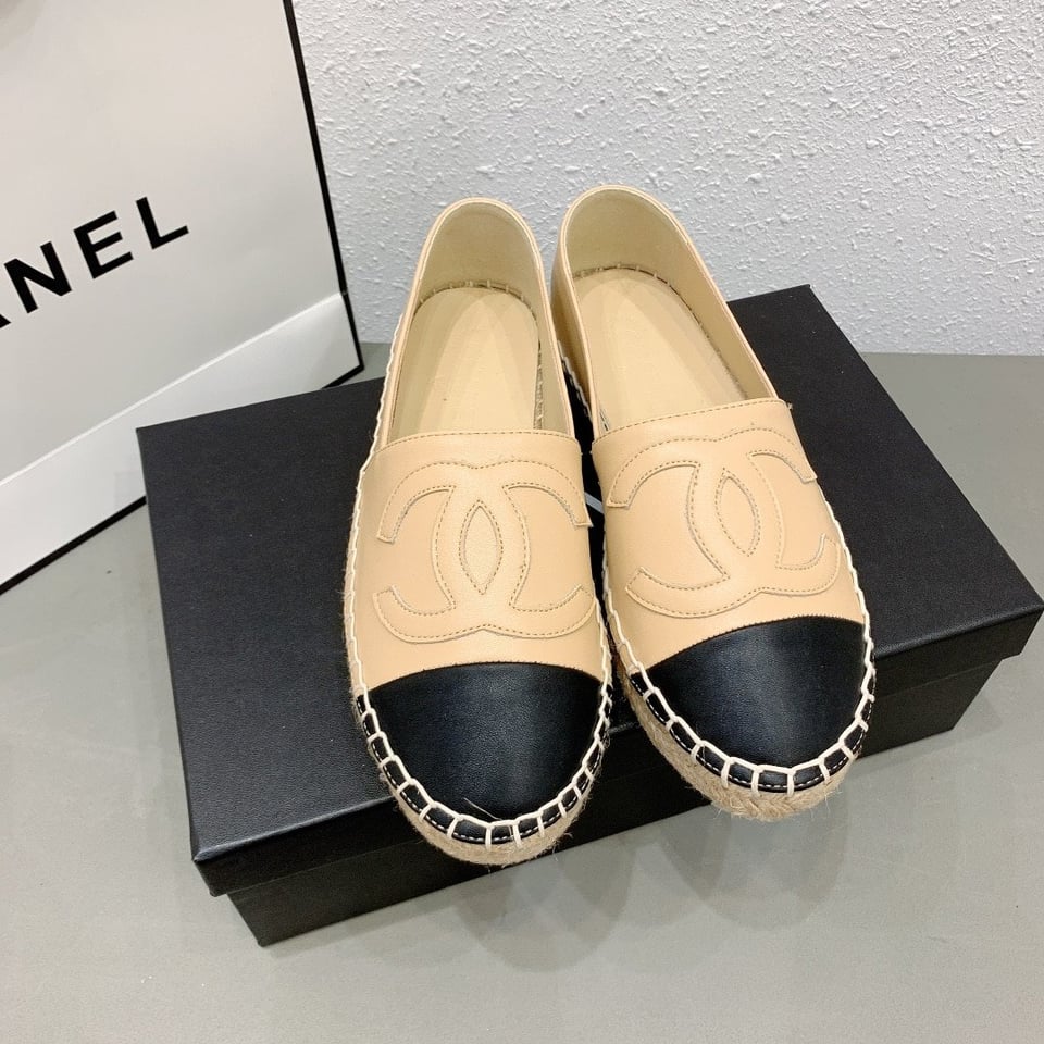 Chanel Cc Espadrilles Slip On Sheepskin Beige Black G29762 X01000 C0204 view 6