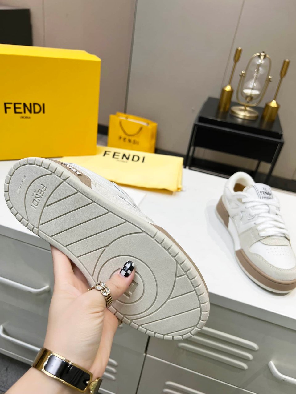 Fendi Match Suede Low Tops White 8E8252Ahh2F1Fhs view 6