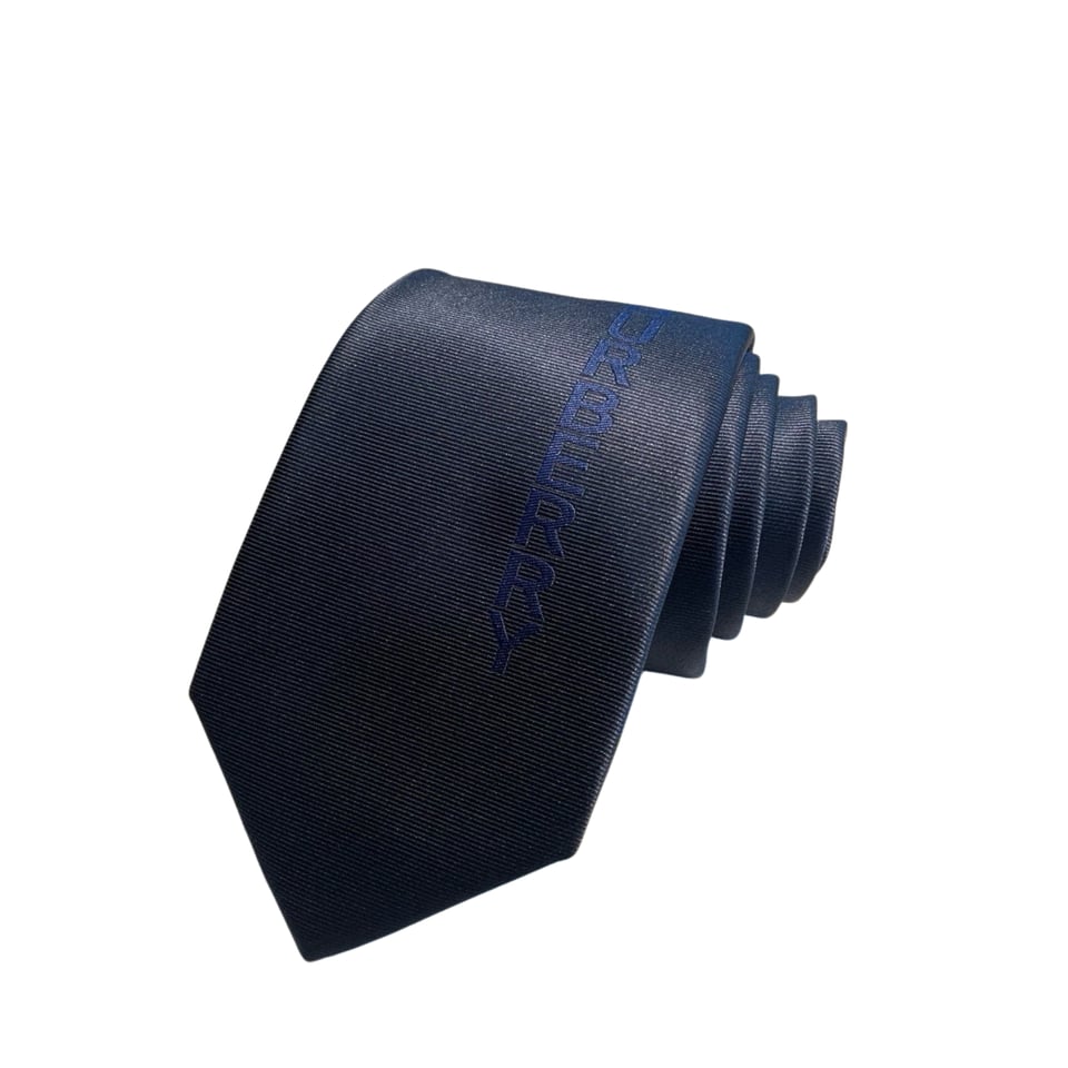 Burberry Navy Embossed Silk Tie For Men