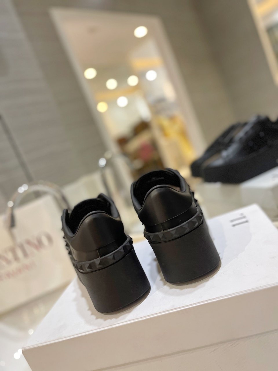 Valentino Garavani Flatform Rockstud Untitled Sneaker In Calfskin Black view 3