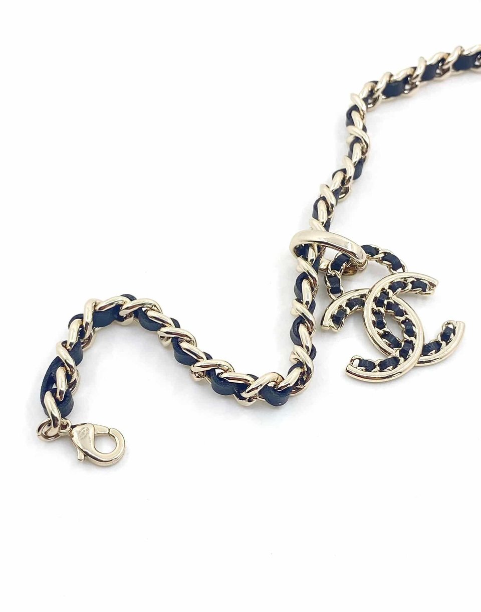 Chanel Metal Chain Cc Choker Necklace Gold view 4