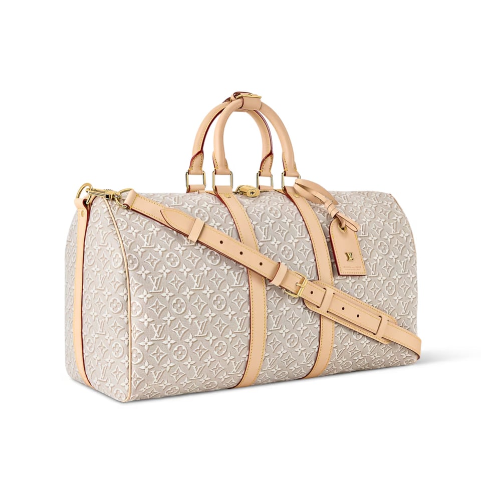 Louis Vuitton Keepall Bandoulière Bag Beige Pepper 45cm M29670 view 3