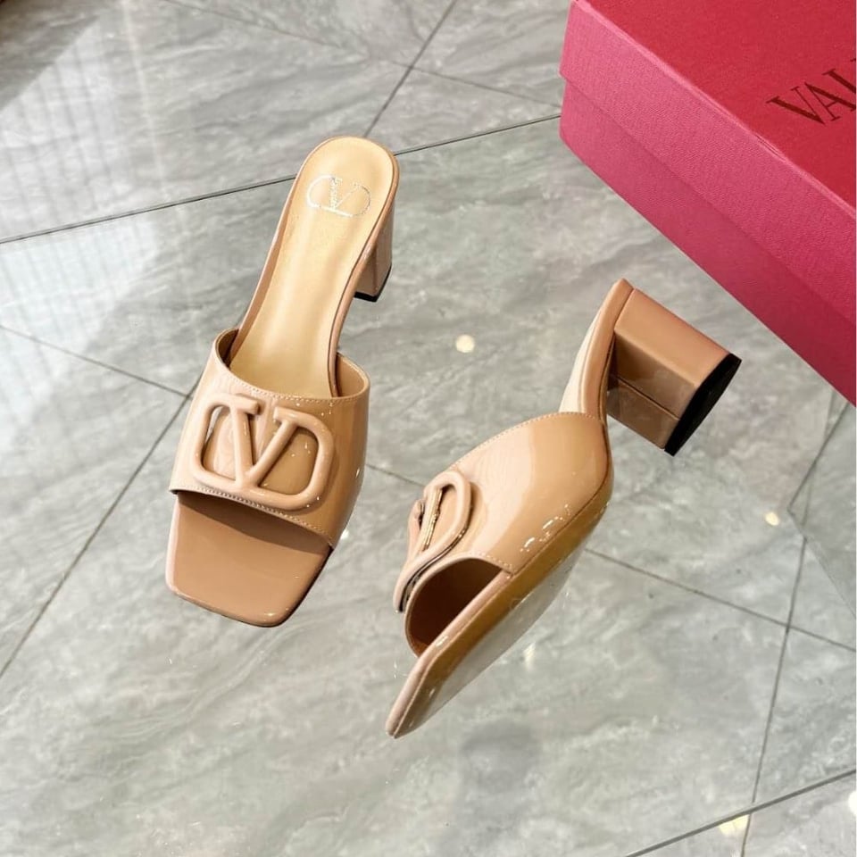 Valentino Vlogo Signature Slide Sandal Beige view 6