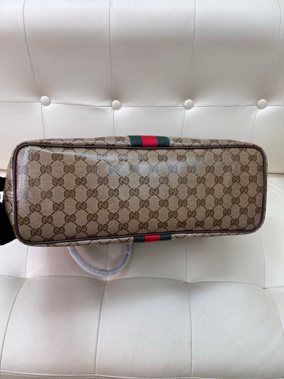 Gucci Tribeca Large Tote Bag 38cm/15in Sand And Brown GG Canvas 874745 view 5