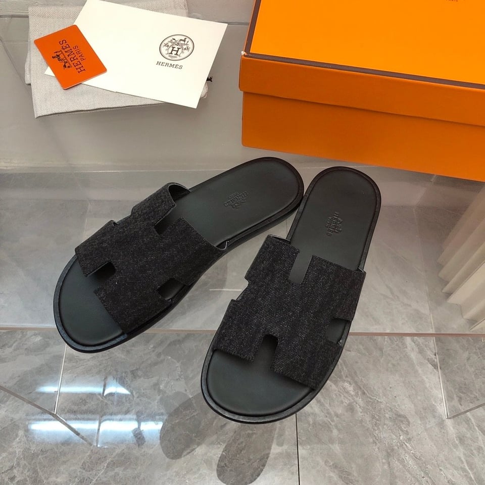 Hermes Izmir Sandal Noir Denim view 6