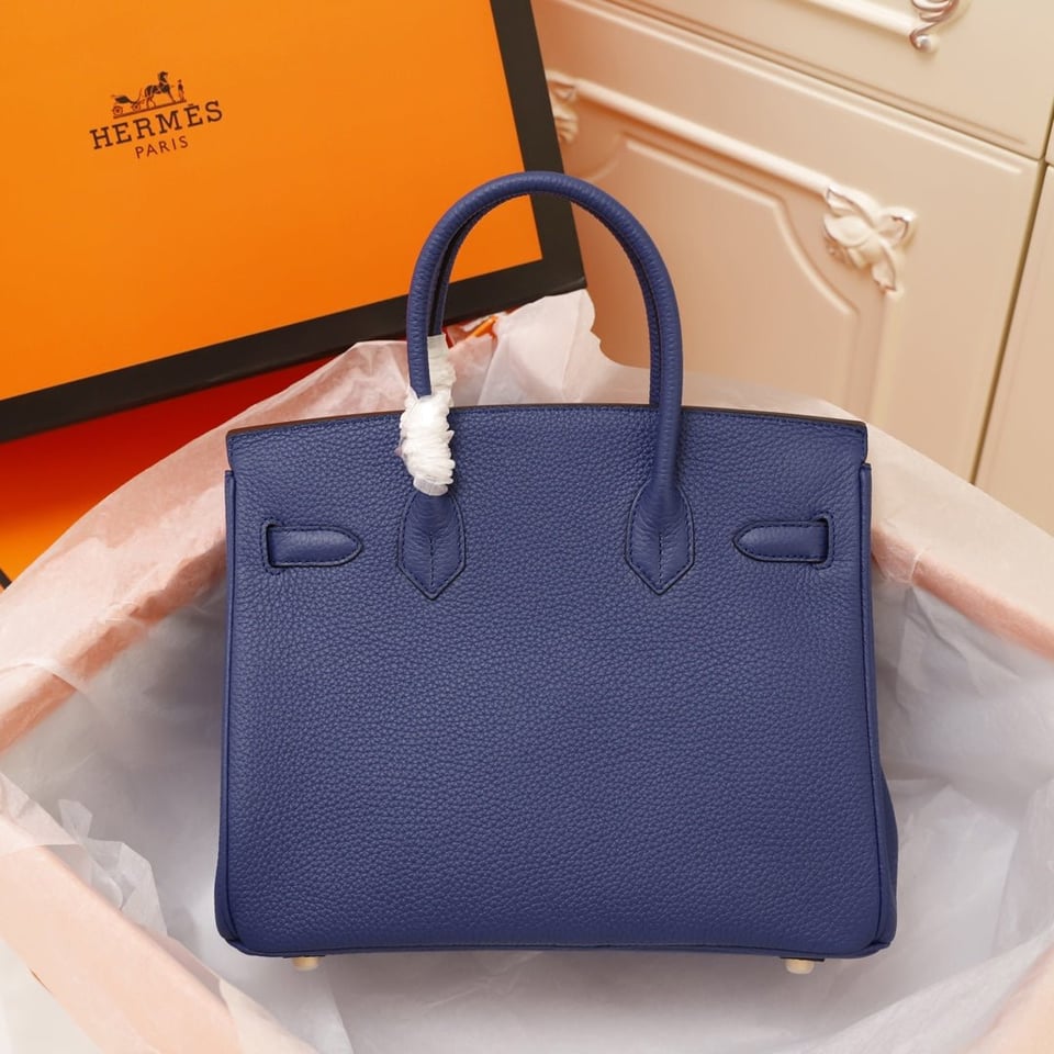 Hermes Birkin Bag 35 Navy Togo Gold Hardware view 6