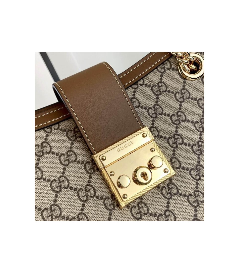 Gucci Padlock Medium GG Shoulder Bag Brown view 6