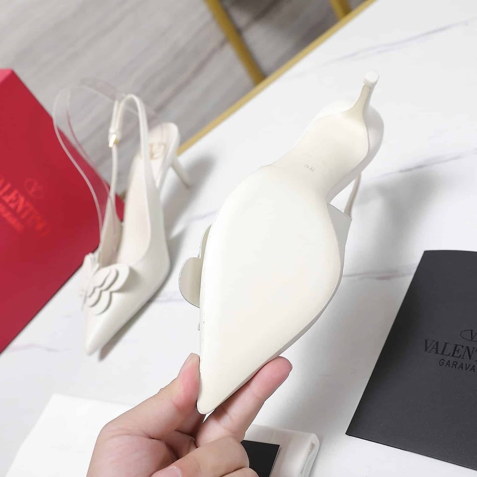 Valentino Garavani Papier Phalène Slingback Pumps White view 4