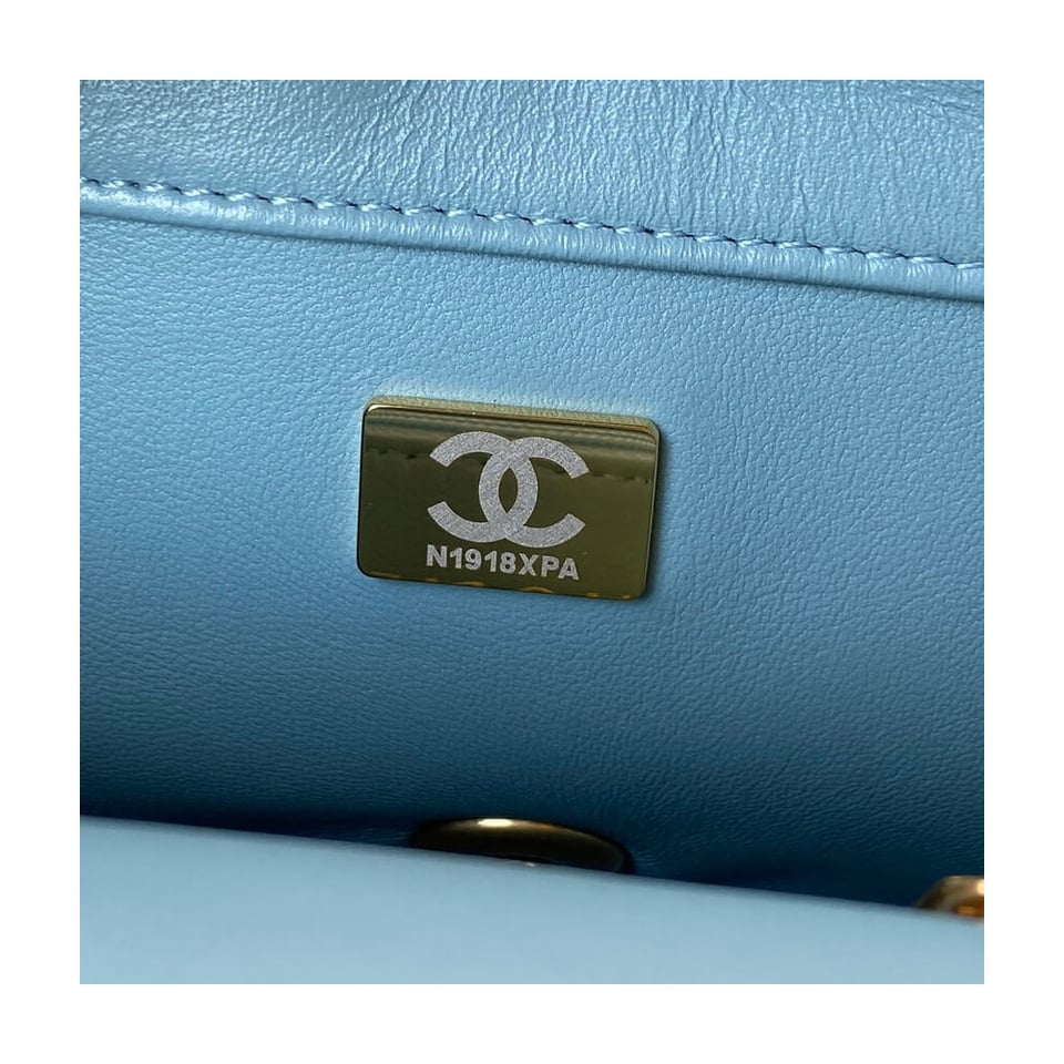 Chanel Small Flap Bag in Lambskin with Enamel CC view 9