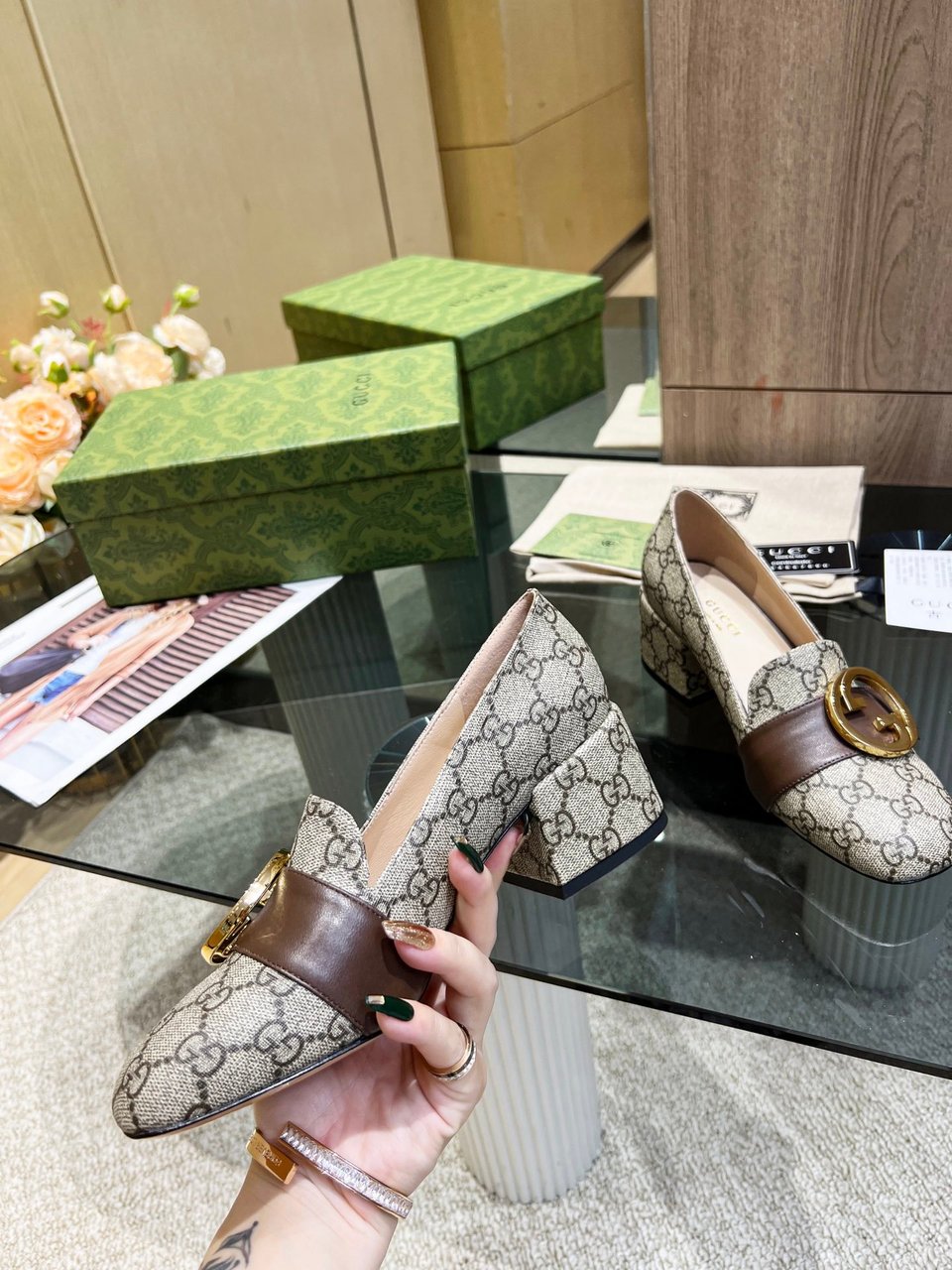 Gucci Women’S Blondie Pump Beige ?701711 9I650 9769 view 6
