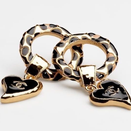 Chanel Classic Love Double C Logo Leopard Round Earrings view 7