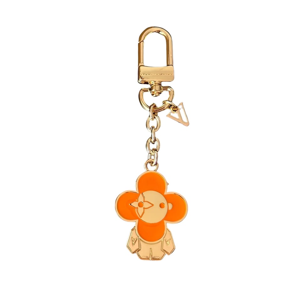 Louis Vuitton Vivienne Keychain Orange Color Luxurious Gold-tone 11cm/4.3in