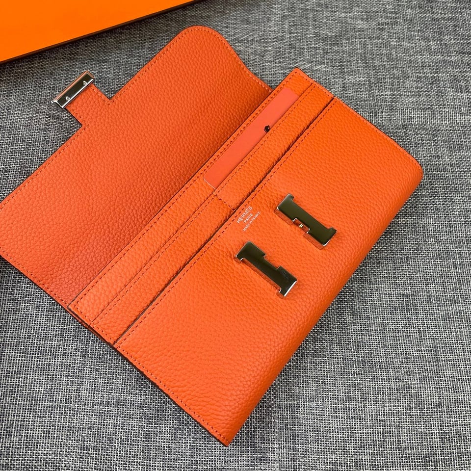 Hermes Constance Togo Long Wallet Silver Toned Hardware 20cm view 8