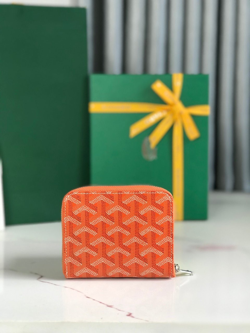 Goyard Matignon Mini Wallet 11 Cm Orange Goyardine Canvas And Calfskin view 5