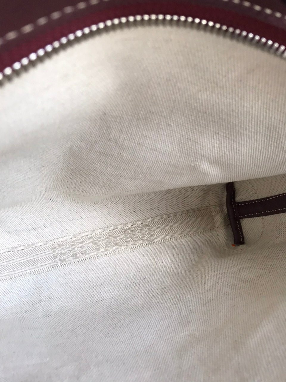 Goyard Conti Pouch 24 Cm Wine Red Lambskin And Goyardine Canvas view 5