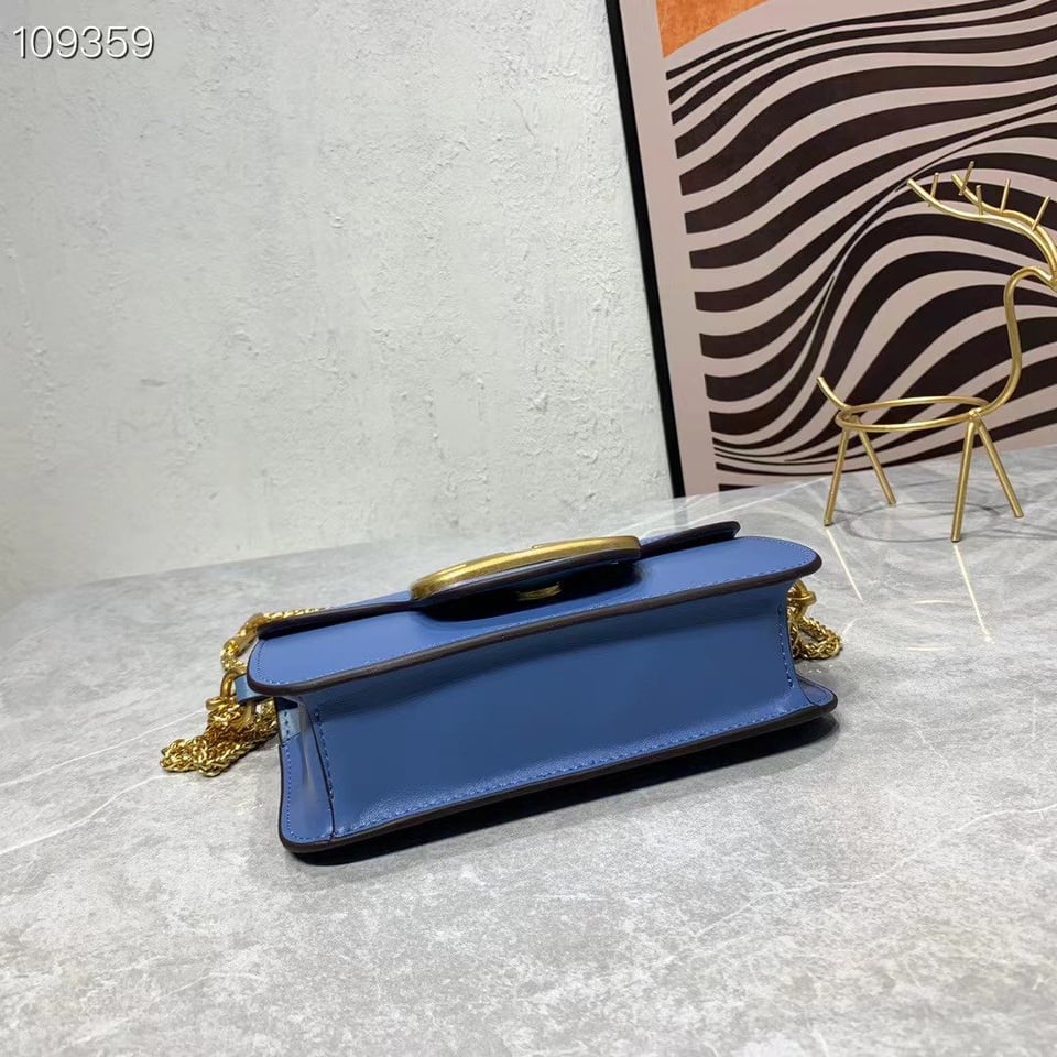 Valentino Locò Small Shoulder Bag In Calfskin Ultramarine Wb0K53Zxlq34 view 5