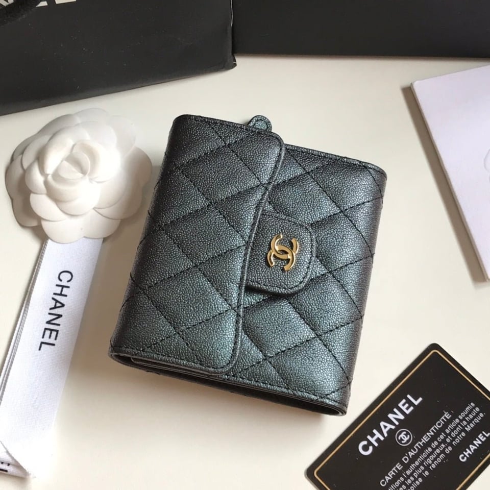 Chanel Flap Card Holder 11.5 Black Grained Calfskin Gold Icon view 3