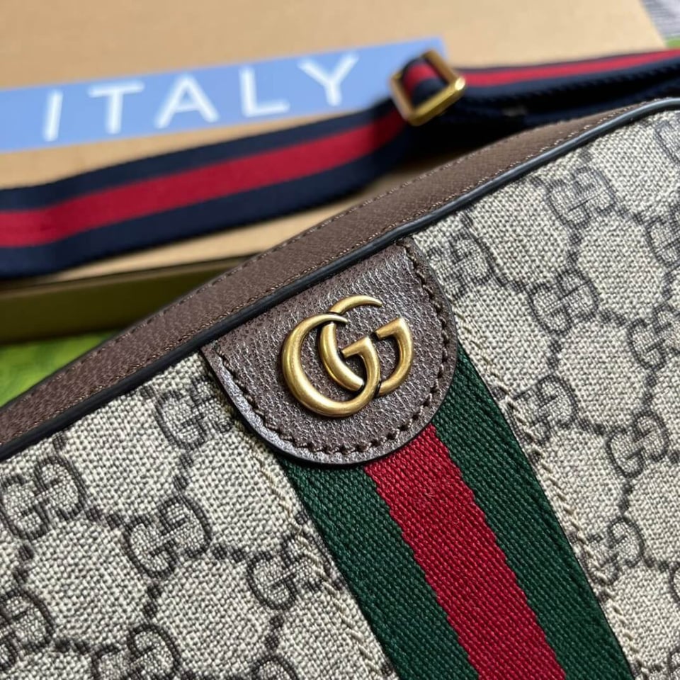 Gucci Ophidia Small Crossbody Bag Beige/Ebony 24cm/9.4in view 8