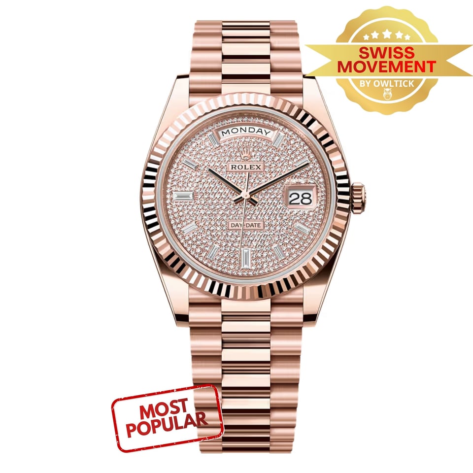 [Superclone] Rolex Day-Date 40mm Diamond – Paved Dial President 228235
