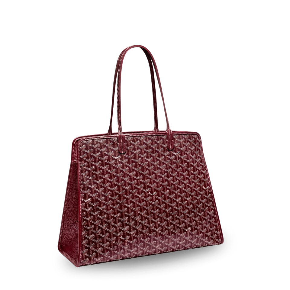 Goyard Hardy Pm Bag 40 Cm Brown Goyardine Canvas And Taurillon Leather Trim