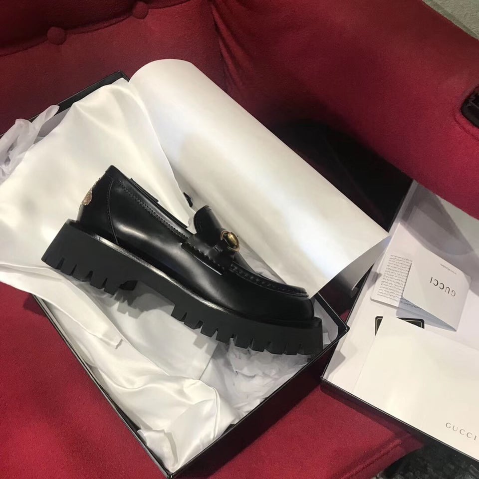 Gucci Women?S Leather Loafers Horsebit Black view 7