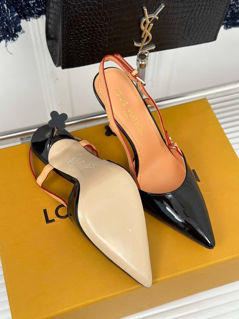 Louis Vuitton Blossom Slingback Pump Black 1Ac8Np view 3