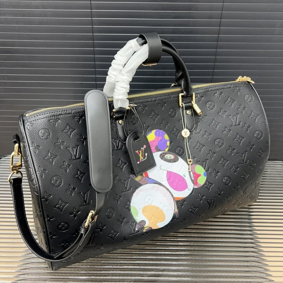 Louis Vuitton X Takashi Murakami Keepall Black 50Cm view 11