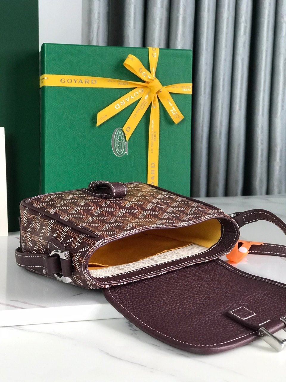 Goyard Grand Bleu 16 Cm Wine Red Goyardine Canvas And Lambskin view 5