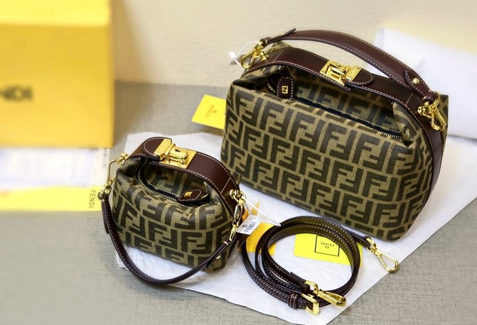 Fendi Zucca Jacquard Mini Pouch Bag Brown 27Cm view 5