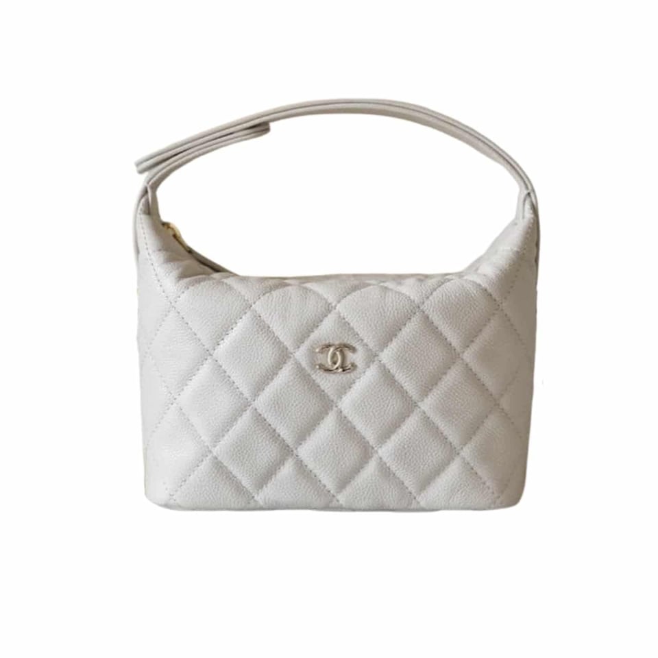 Chanel 25C Hobo Bag Caviar White 21cm/8.5in view 2