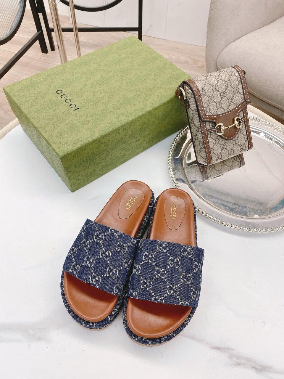 Gucci Women’S Platform Slide Sandal Blue ?623212 2Kq00 4402 view 5