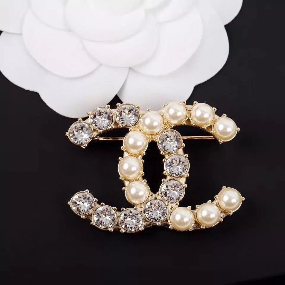 Chanel Cocomark Brooch Double C With Diamond And Pearl Ab4734 view 3
