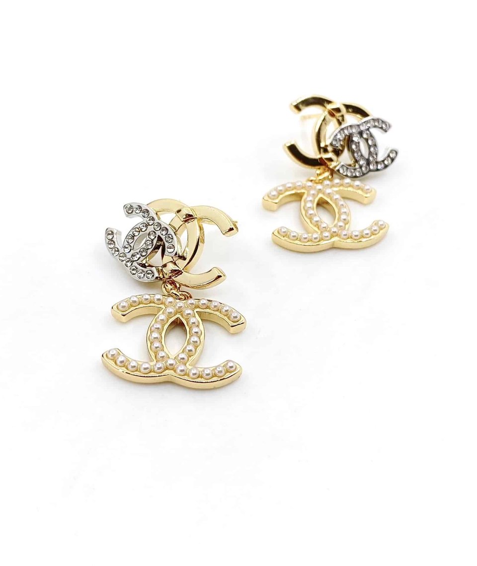 Chanel Cc Triple Earrings view 5