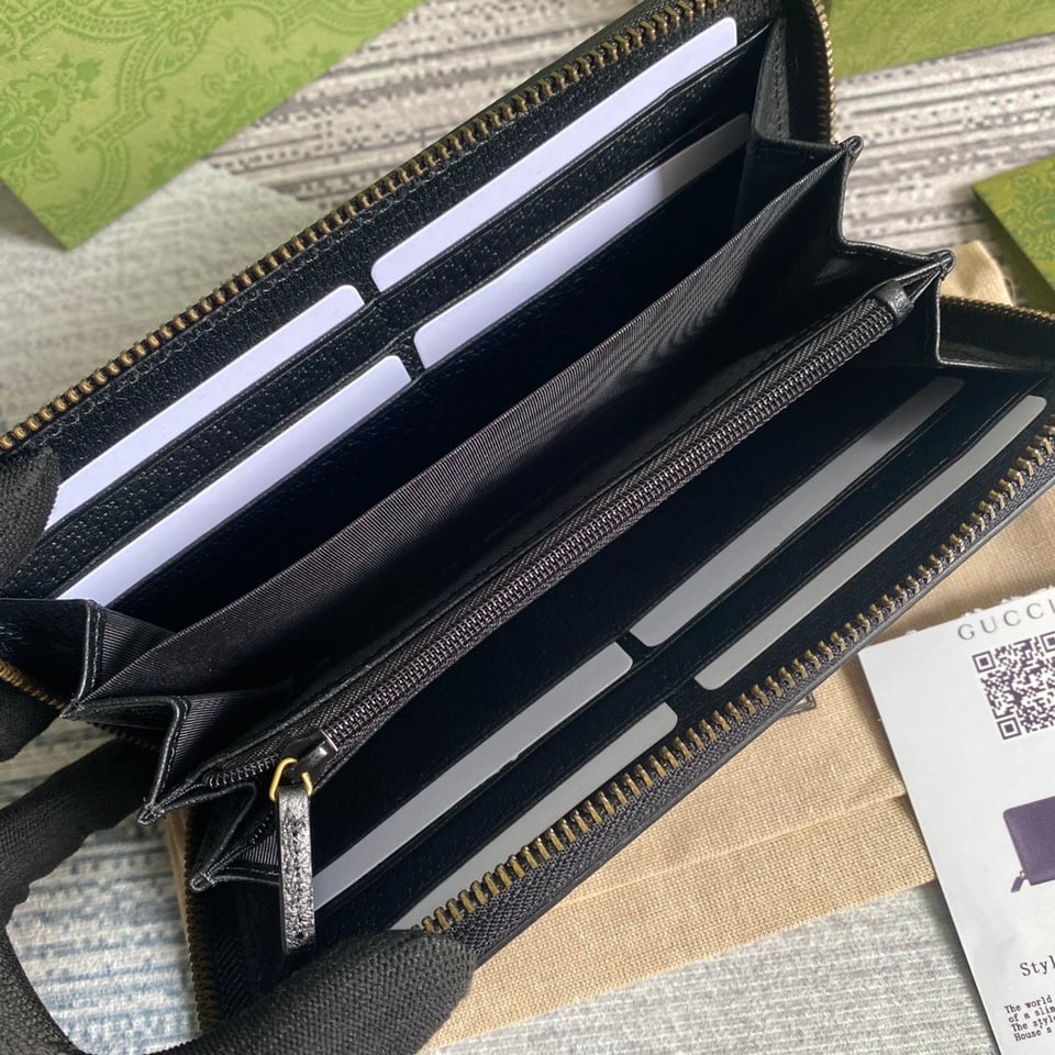 Gucci Ophidia GG Zip Around Wallet With Metal Hardware Black 7.5in/19cm For Men view 6