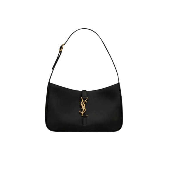 Saint Laurent Le 5 A 7 Hobo Bag In Smooth Leather Black Gold 23Cm view 2