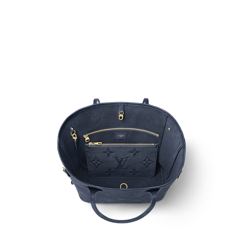 Louis Vuitton Neverfull Mm Tote Bag Navy Blue 31cm M47143 view 6