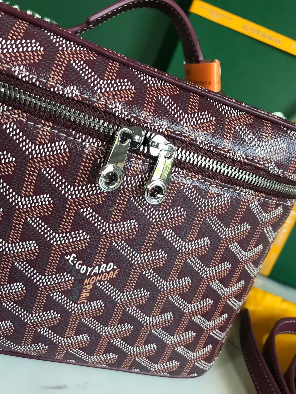 Goyard Muse Vanity Case 20 Cm Wine Red Goyardine Canvas view 4