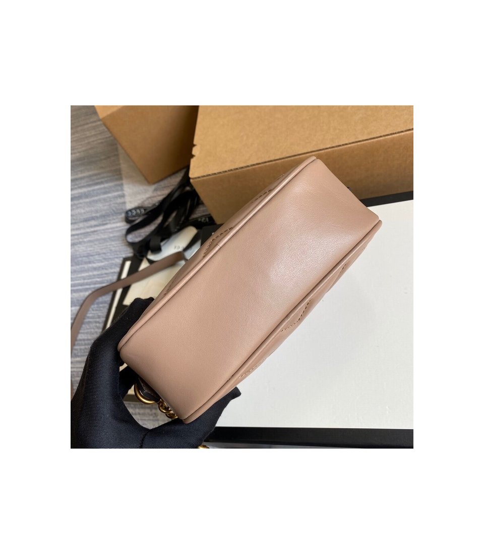 Gucci GG Marmont Matelasse Mini Bag Nude Pink view 12