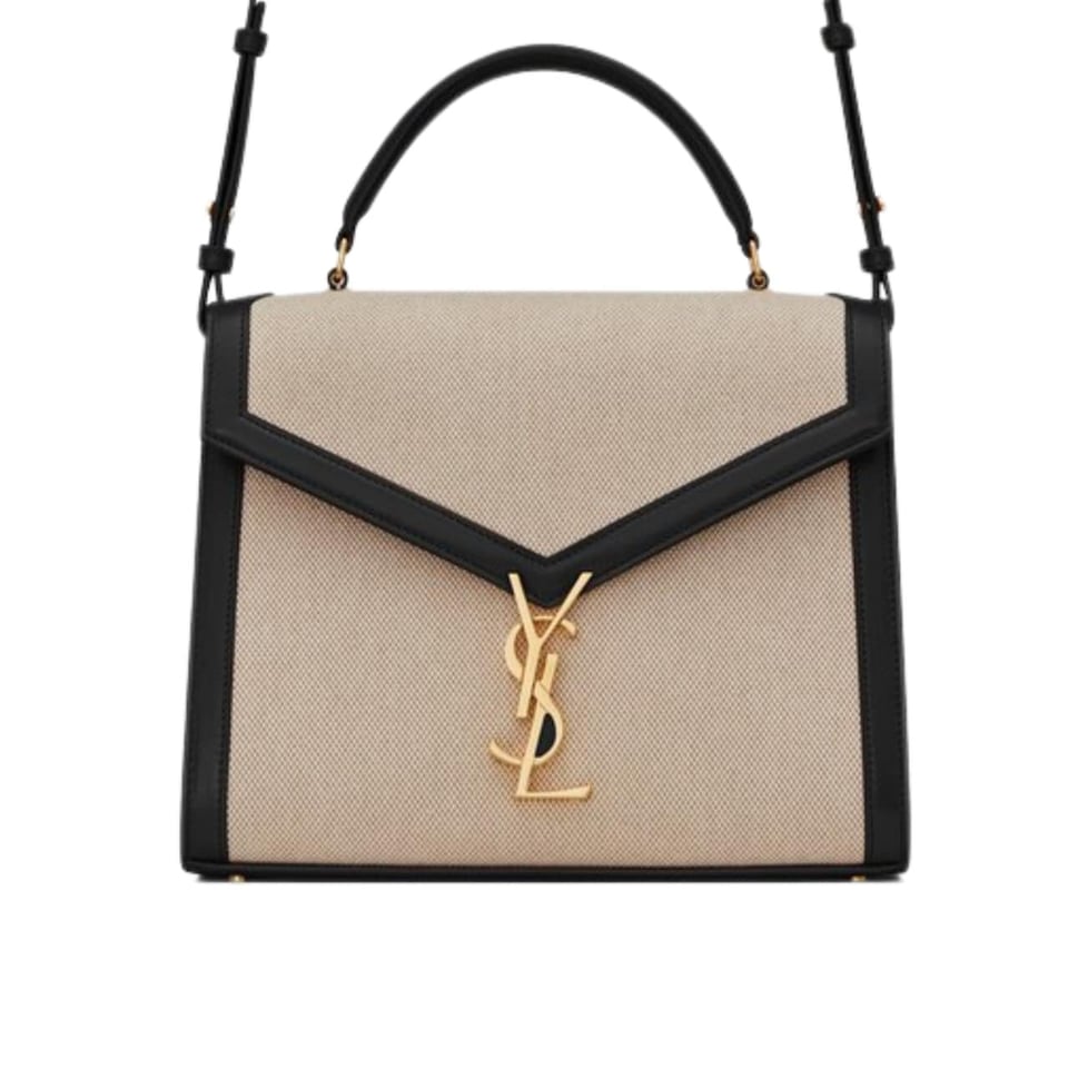 Saint Laurent Cassandra Medium Top Handle Bag In Canvas 25Cm view 2