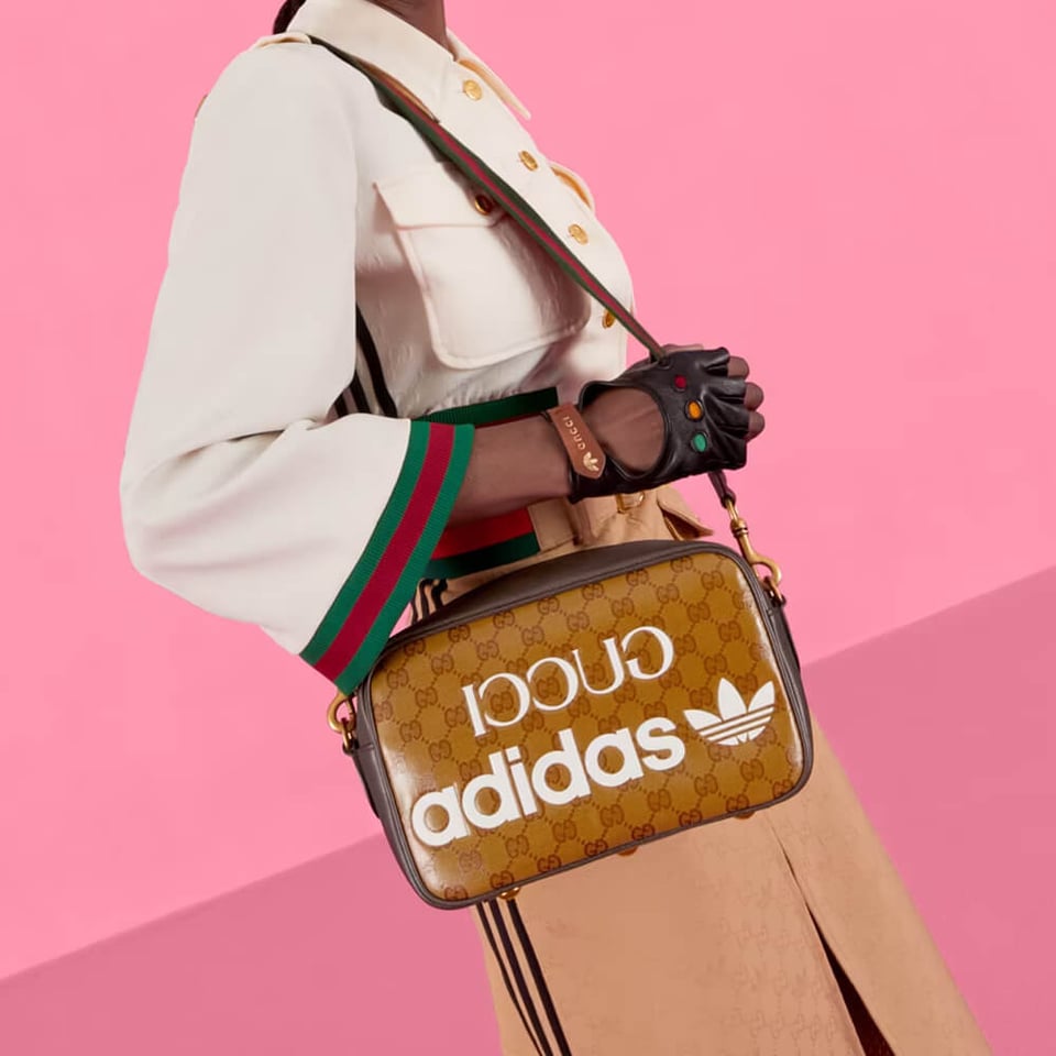 adidas x Gucci Small Shoulder Bag in GG Crystal Canvas view 4