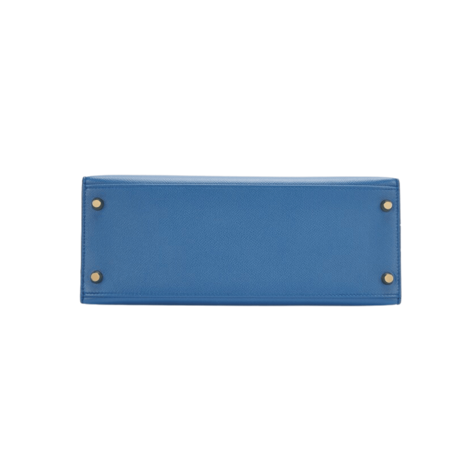 Hermes Kelly 25 Bag In French Blue Epsom Leather For Women 25cm/10in view 6