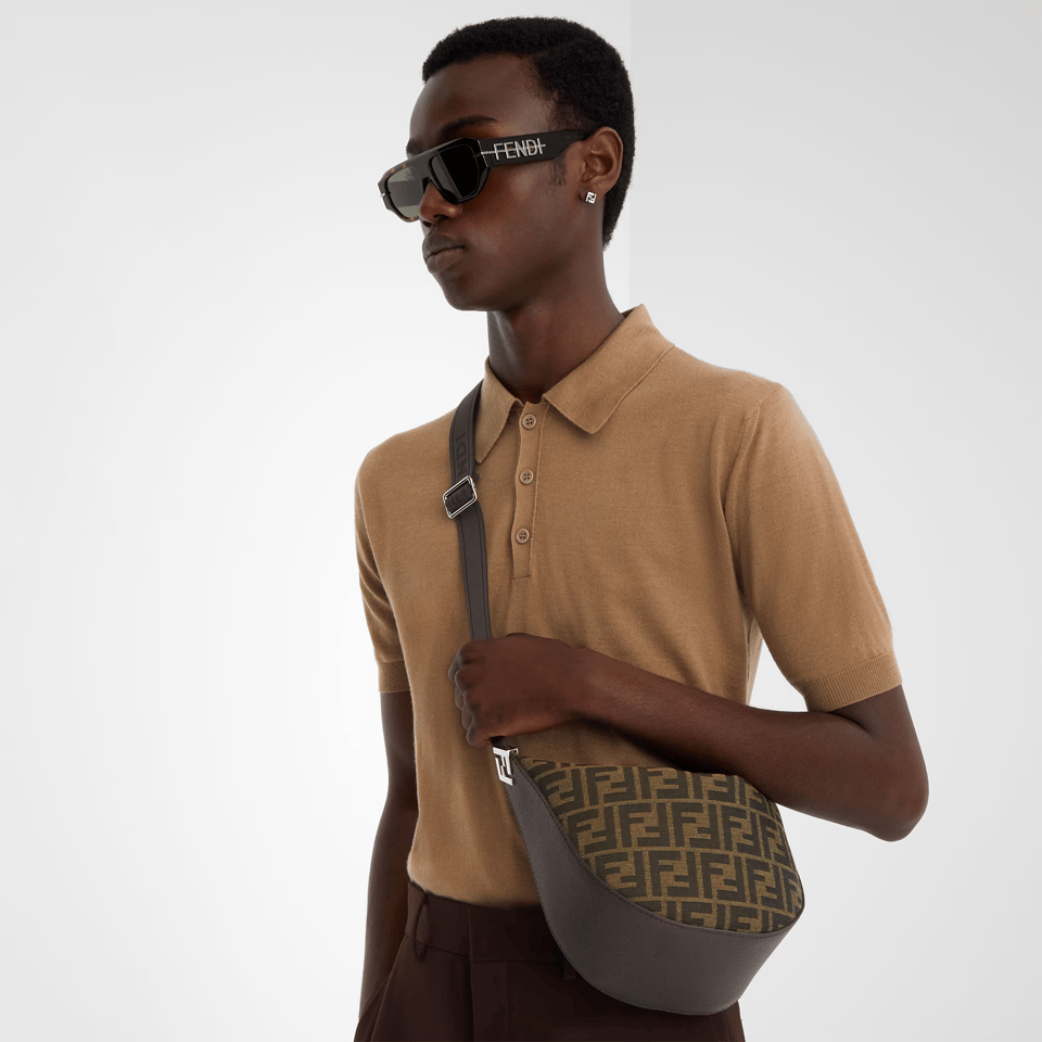 Fendi FF Jacquard Melon Small Brown 24cm, Men’s Bags view 3