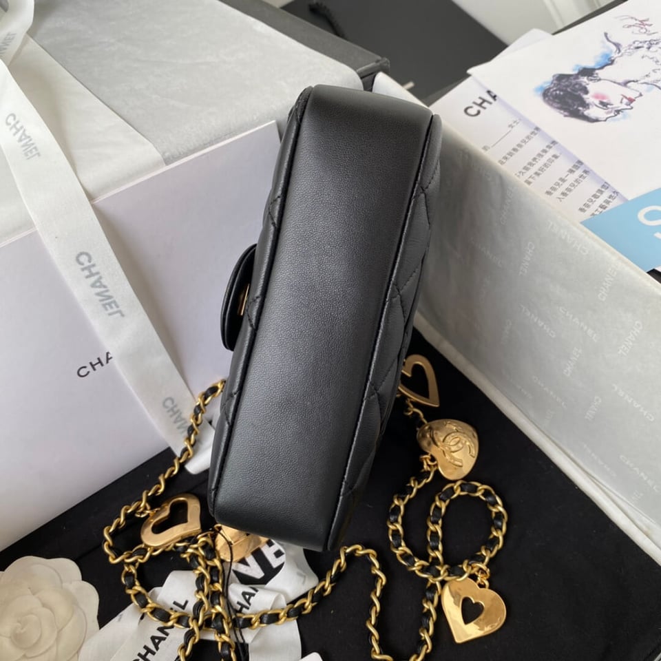 Chanel Mini Flap Bag Heart Chain view 12
