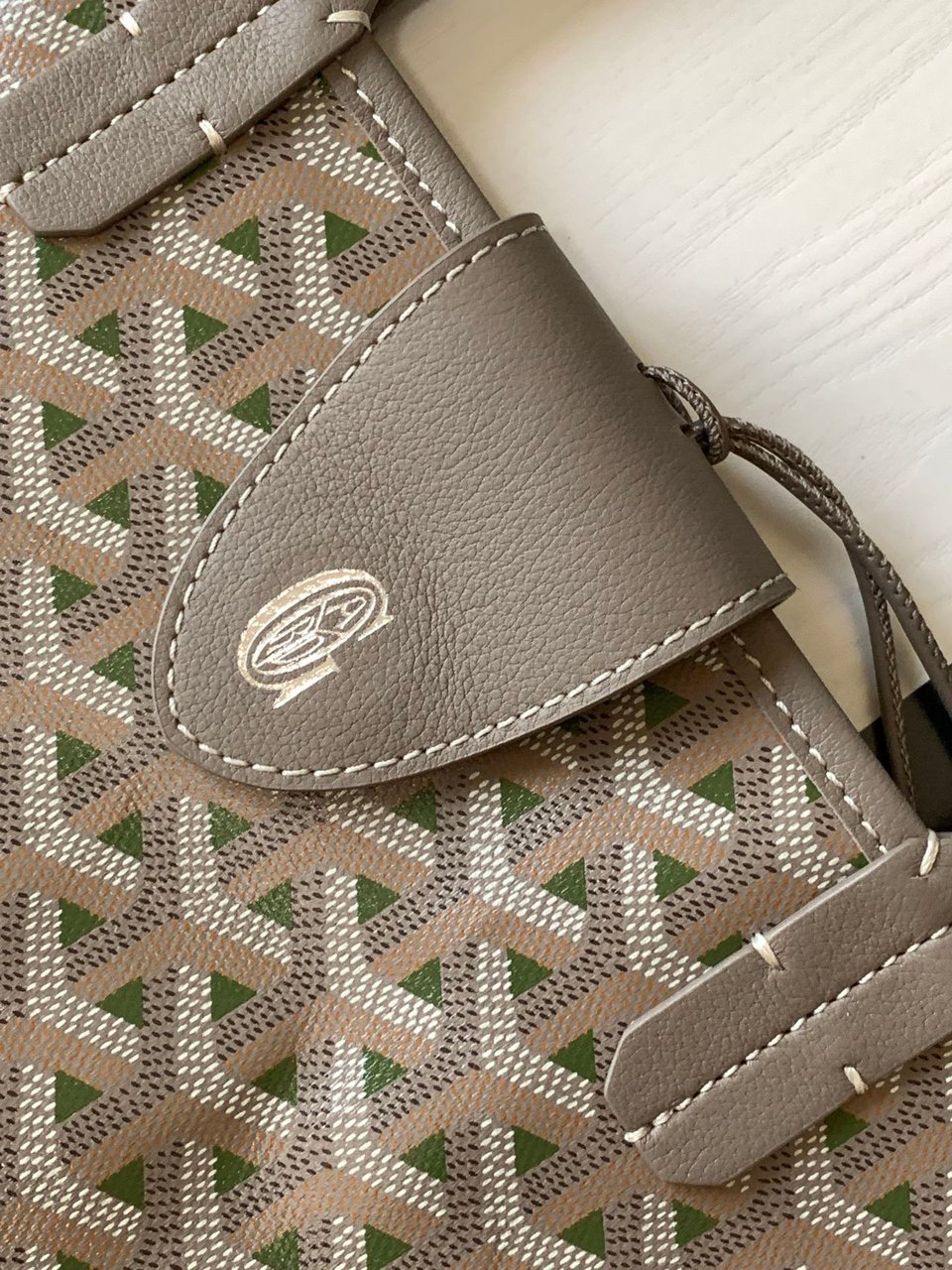 Goyard St Louis Pm 48Cm Greige And Green Tote Bag view 9