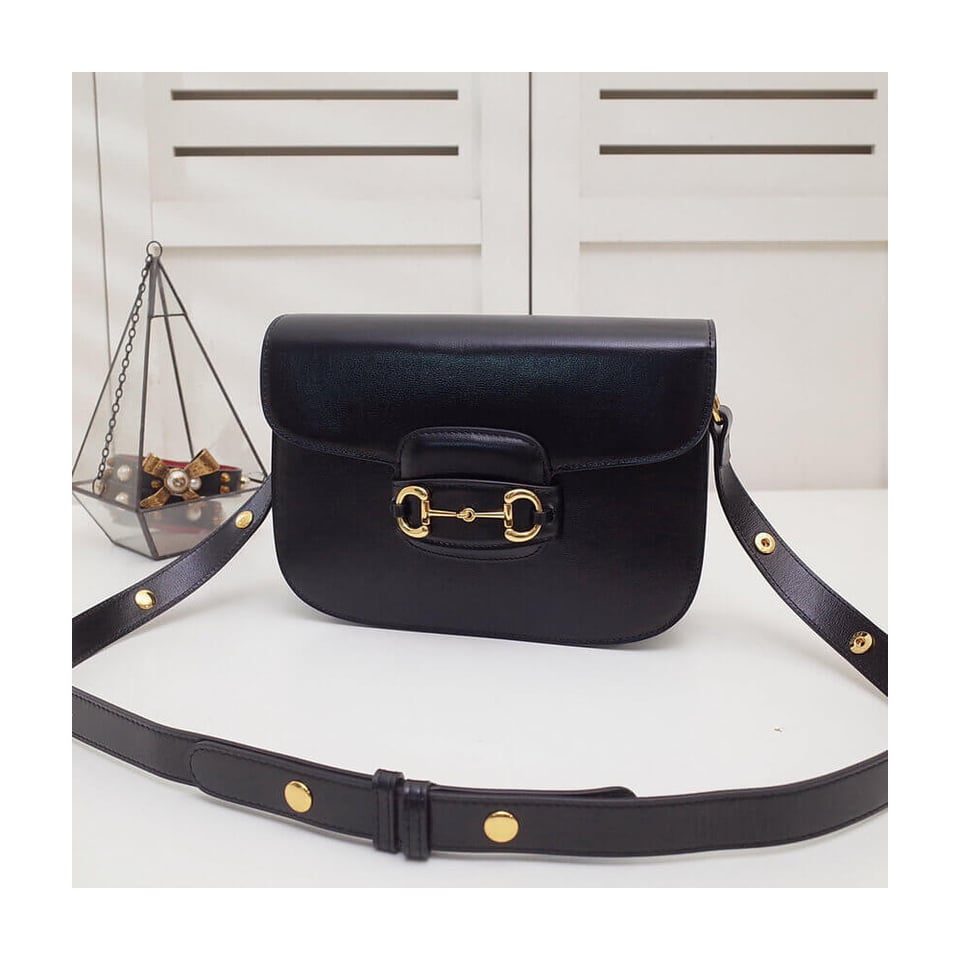 Gucci Horsebit 1955 Shoulder Bag In Black Leather view 14
