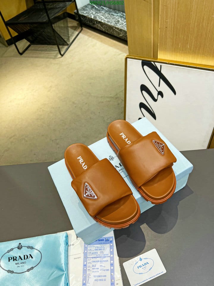 Prada Soft Padded Nappa Leather Slides Brown view 4